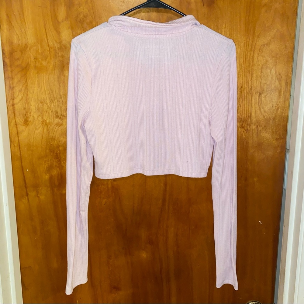 AEROPOSTALE Long Sleeve Collared Crop Top. Size L - Picture 3 of 5